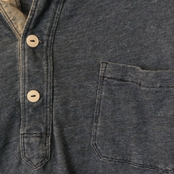 Wallace & Barnes Indigo Henley - Picture 4 of 4